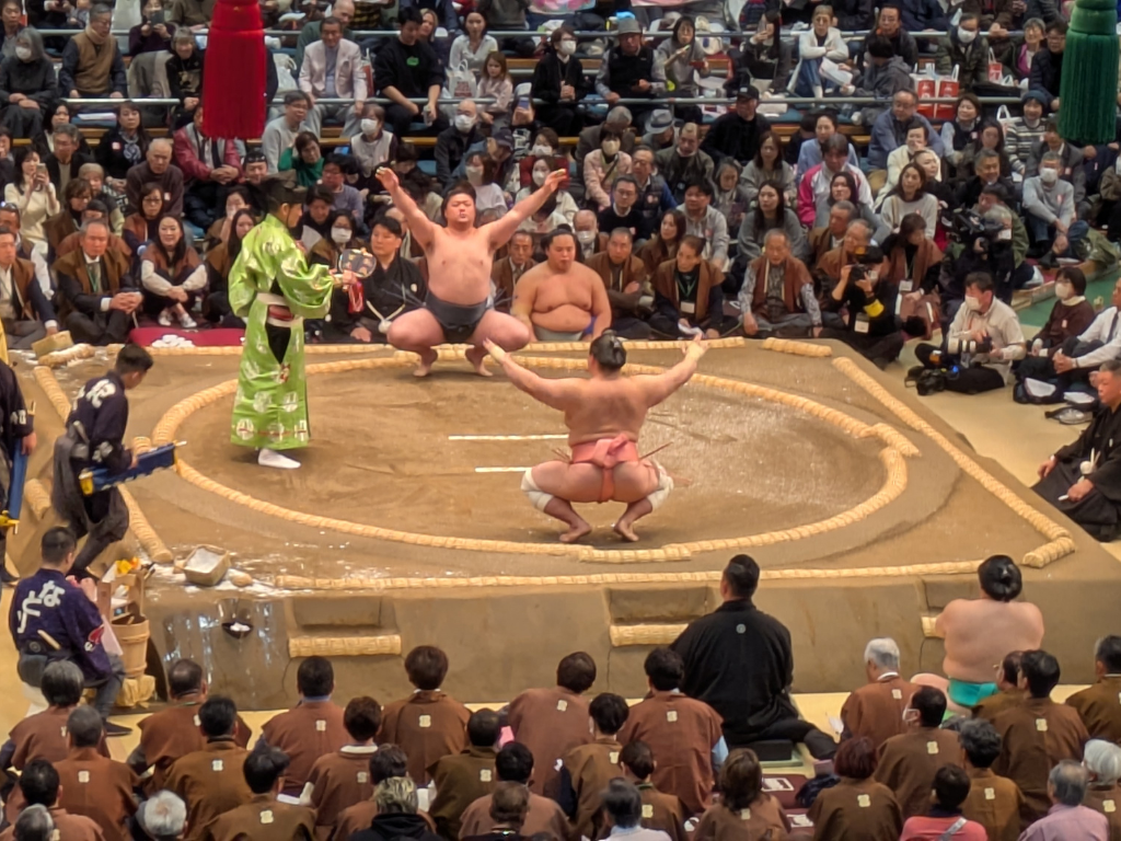 during a sumo tournament